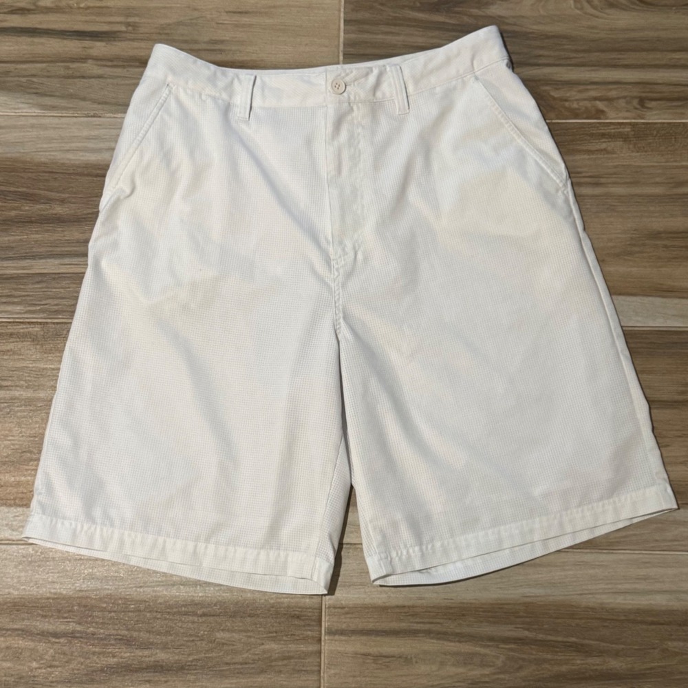 Adidas Y-3 Yohji Yamamoto Mens White Grid Textured Athletic Shorts Size M